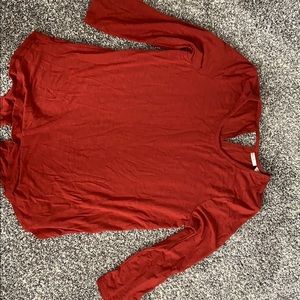 Dark red/ burnt orange three quarter length shirt